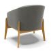Poltrona Stella Suede Grafite Base Madeira Castanho - D'Rossi