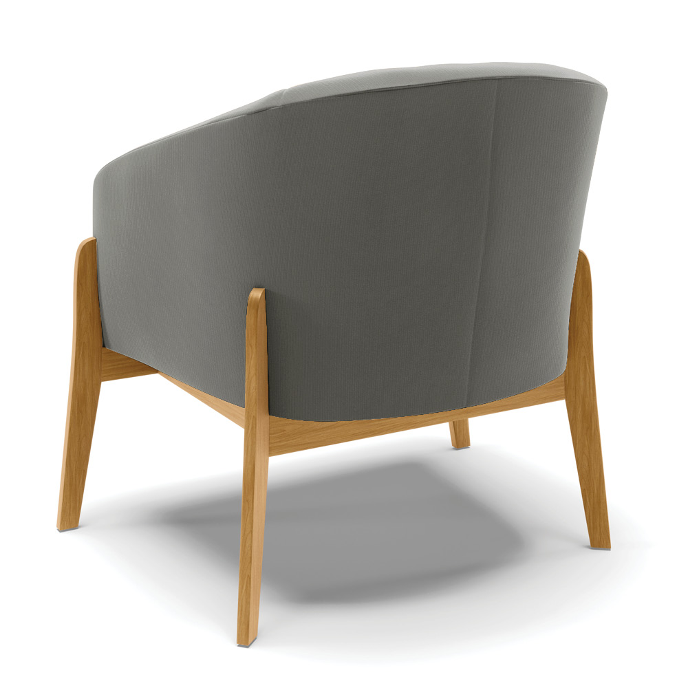 Poltrona Stella Suede Grafite Base Madeira Castanho - D'Rossi
