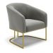 Poltrona Stella Suede Grafite Base Metálica Industrial Dourado - D'Rossi