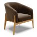 Poltrona Stella Suede Marrom Base Madeira Castanho - D'Rossi