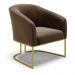 Poltrona Stella Suede Marrom Base Metálica Industrial Dourado - D'Rossi