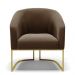 Poltrona Stella Suede Marrom Base Metálica Industrial Dourado - D'Rossi