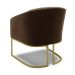 Poltrona Stella Suede Marrom Base Metálica Industrial Dourado - D'Rossi