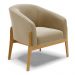Poltrona Stella Suede Marrom Rato Base Madeira Castanho - D'Rossi