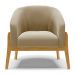 Poltrona Stella Suede Marrom Rato Base Madeira Castanho - D'Rossi