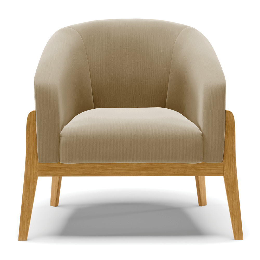 Poltrona Stella Suede Marrom Rato Base Madeira Castanho - D'Rossi