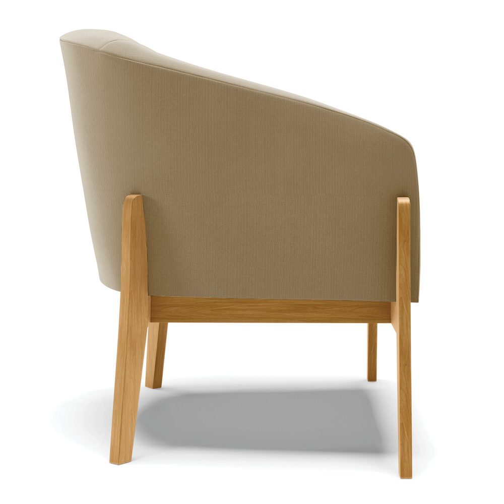 Poltrona Stella Suede Marrom Rato Base Madeira Castanho - D'Rossi
