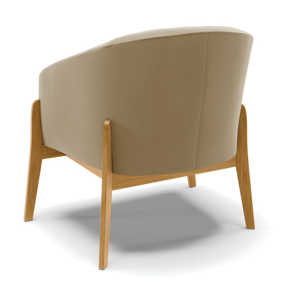 Poltrona Stella Suede Marrom Rato Base Madeira Castanho - D'Rossi