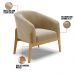 Poltrona Stella Suede Marrom Rato Base Madeira Castanho - D'Rossi