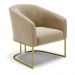 Poltrona Stella Suede Marrom Rato Base Metálica Industrial Dourado - D'Rossi