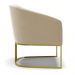 Poltrona Stella Suede Marrom Rato Base Metálica Industrial Dourado - D'Rossi