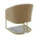 Poltrona Stella Suede Marrom Rato Base Metálica Industrial Dourado - D'Rossi