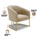 Poltrona Stella Suede Marrom Rato Base Metálica Industrial Dourado - D'Rossi