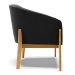 Poltrona Stella Suede Preto Base Madeira Castanho - D'Rossi