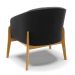 Poltrona Stella Suede Preto Base Madeira Castanho - D'Rossi