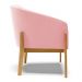 Poltrona Stella Suede Rosa Bebê Base Madeira Castanho - D'Rossi