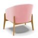Poltrona Stella Suede Rosa Bebê Base Madeira Castanho - D'Rossi
