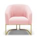 Poltrona Stella Suede Rosa Bebê Base Metálica Industrial Dourado - D'Rossi