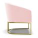 Poltrona Stella Suede Rosa Bebê Base Metálica Industrial Dourado - D'Rossi