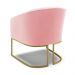 Poltrona Stella Suede Rosa Bebê Base Metálica Industrial Dourado - D'Rossi