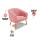 Poltrona Stella Suede Rose Pés Palito Castanho D'Rossi