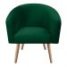 Poltrona Stella Suede Verde Pés Palito Natural - D'Rossi
