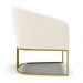 Poltrona Stella Veludo Bege Base Metálica Industrial Dourado - D'Rossi