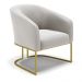 Poltrona Stella Veludo Cinza Base Metálica Industrial Dourado - D'Rossi