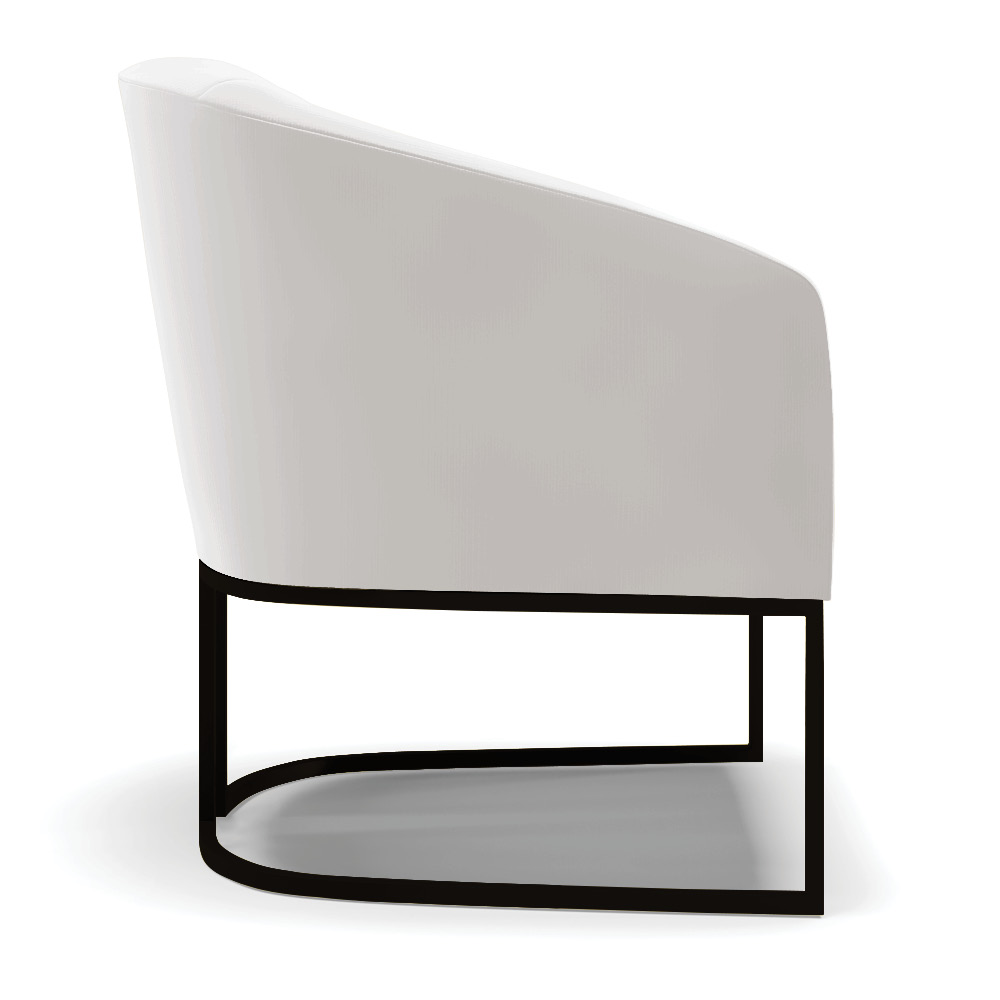 Poltrona Stella Veludo Cinza Base Metálica Industrial Preto - D'Rossi