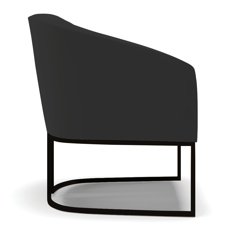 Poltrona Stella Veludo Preto Base Metálica Industrial Preto - D'Rossi