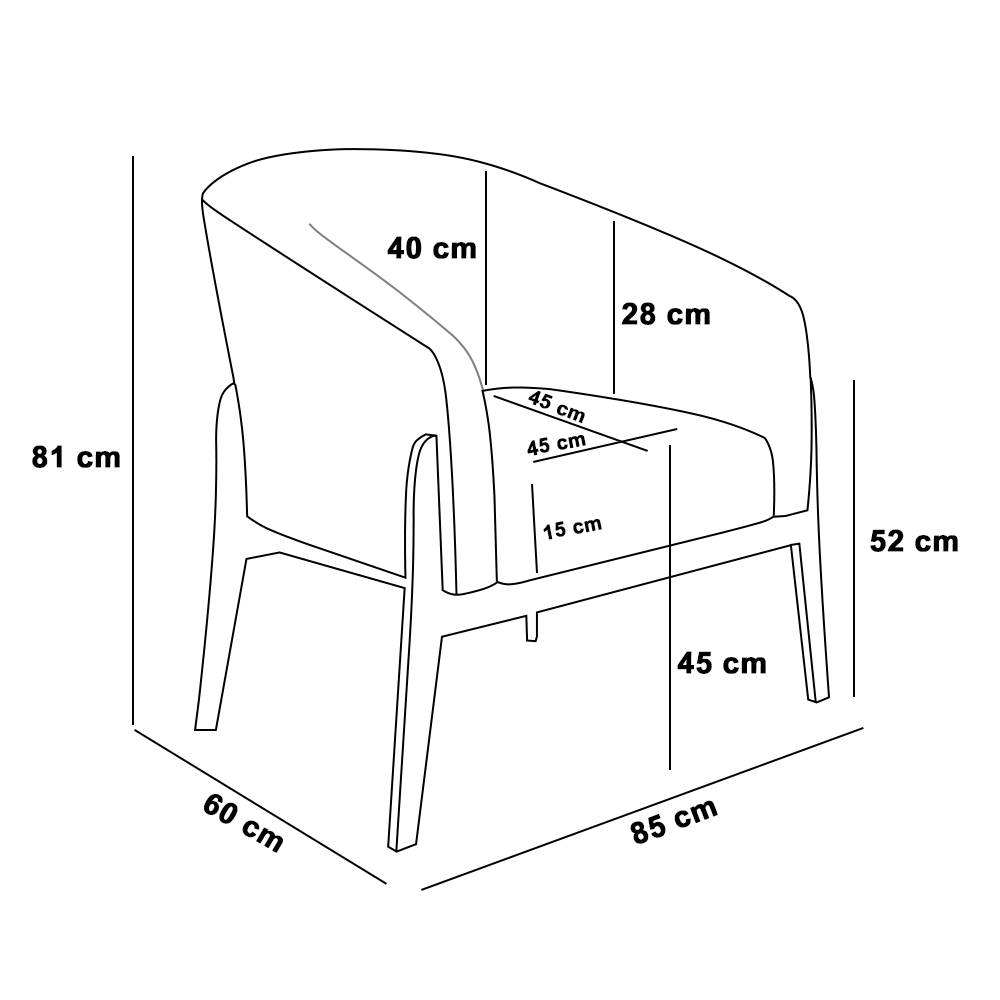 Poltrona Stella Veludo Rosê Base Madeira Castanho - D'Rossi