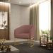 Poltrona Stella Veludo Rosê Base Metálica Industrial Dourado - D'Rossi