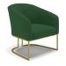 Poltrona Stella Veludo Verde Base Industrial Dourada - D'Rossi