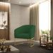 Poltrona Stella Veludo Verde Base Industrial Dourada - D'Rossi