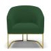 Poltrona Stella Veludo Verde Base Industrial Dourada - D'Rossi