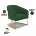 Poltrona Stella Veludo Verde Base Industrial Dourada - D'Rossi