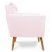 Poltrona Tais Suede Rosa Bebê Pés Palito Castanho - D'Rossi
