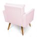 Poltrona Tais Suede Rosa Bebê Pés Palito Castanho - D'Rossi