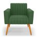 Poltrona Viena Gomada Suede Verde Pés Palito Castanho - D'Rossi
