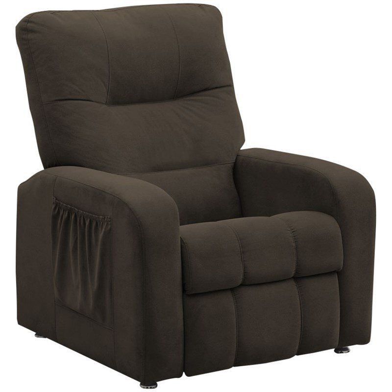 Poltrona do Papai Reclinavel Omega Suede Pena Marrom D'Rossi