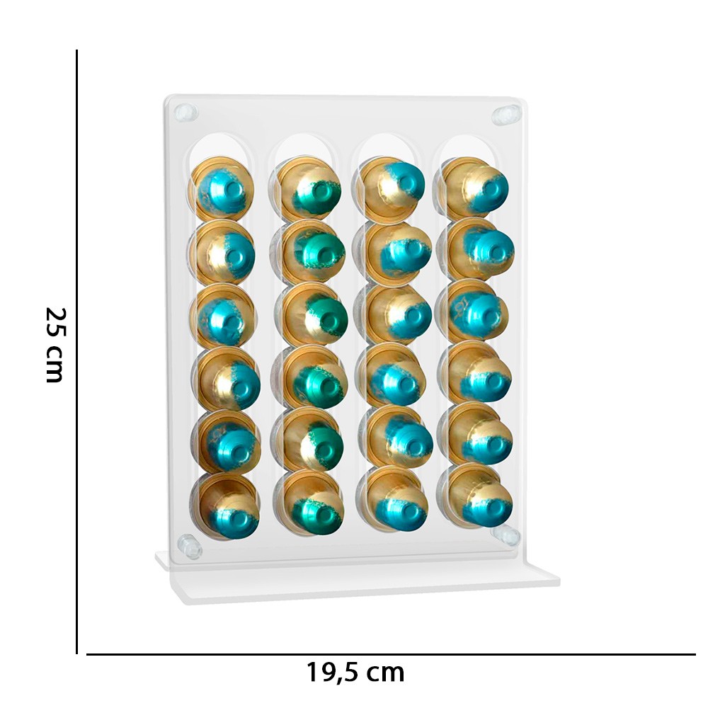 Porta Cápsula de Café Nespresso Vertical Acrílico D'Rossi