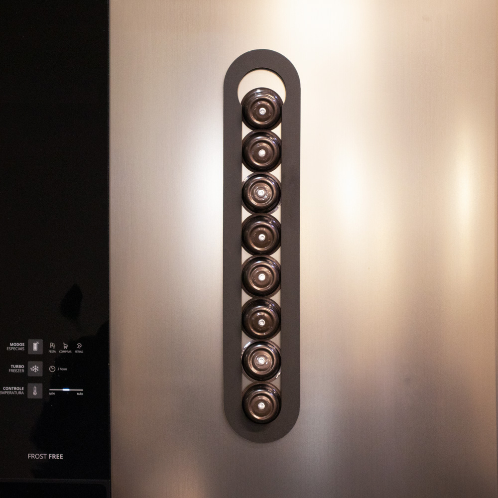 Porta Cápsula de Café Nespresso com Ímã Para Geladeira Preto D'Rossi