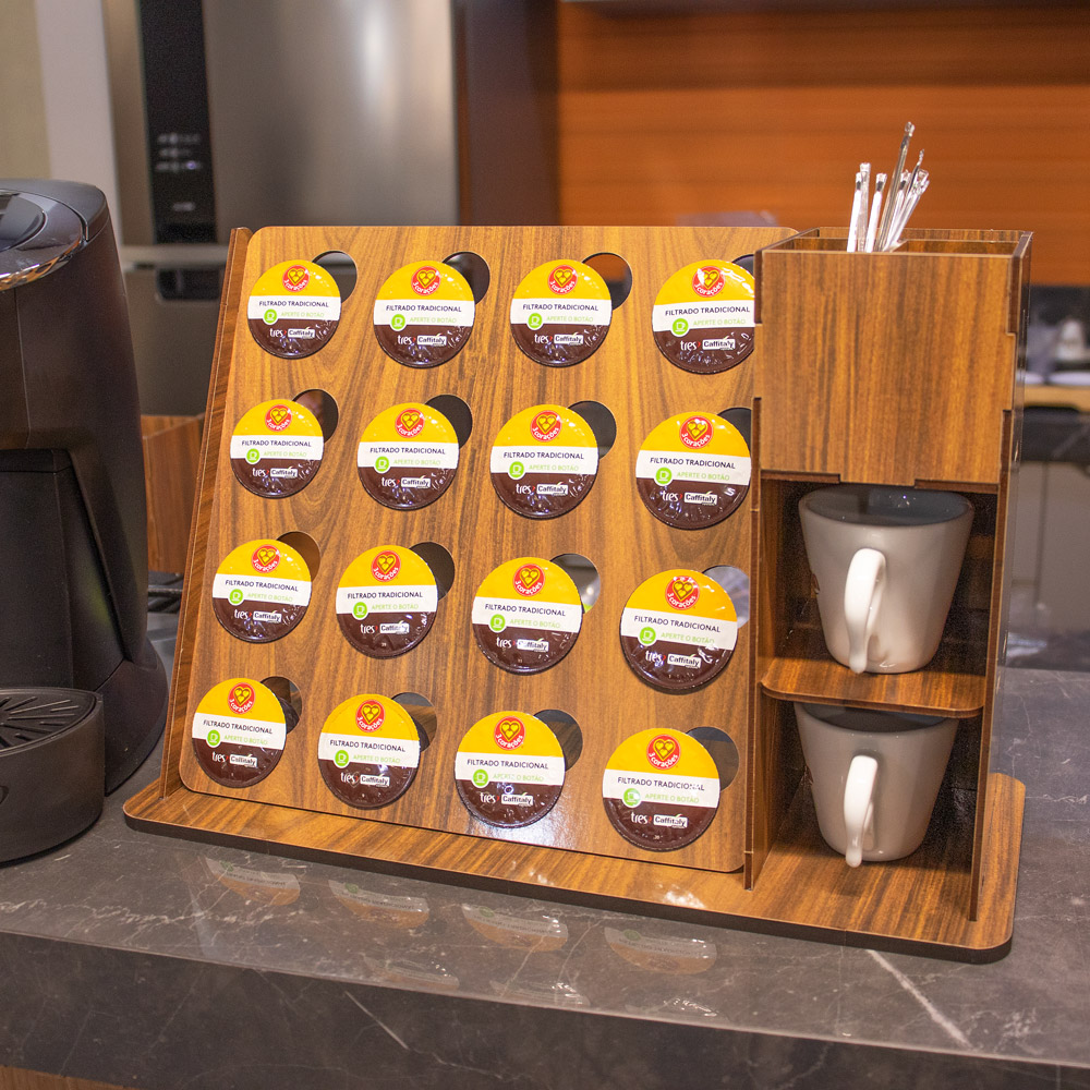Porta Cápsula de Café Três Corações e Porta Xícara D'Rossi