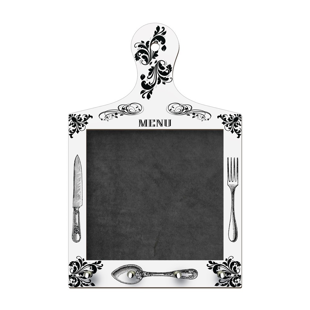 Porta Chaves com Lousa Tábua de Carne Decorativa D'Rossi