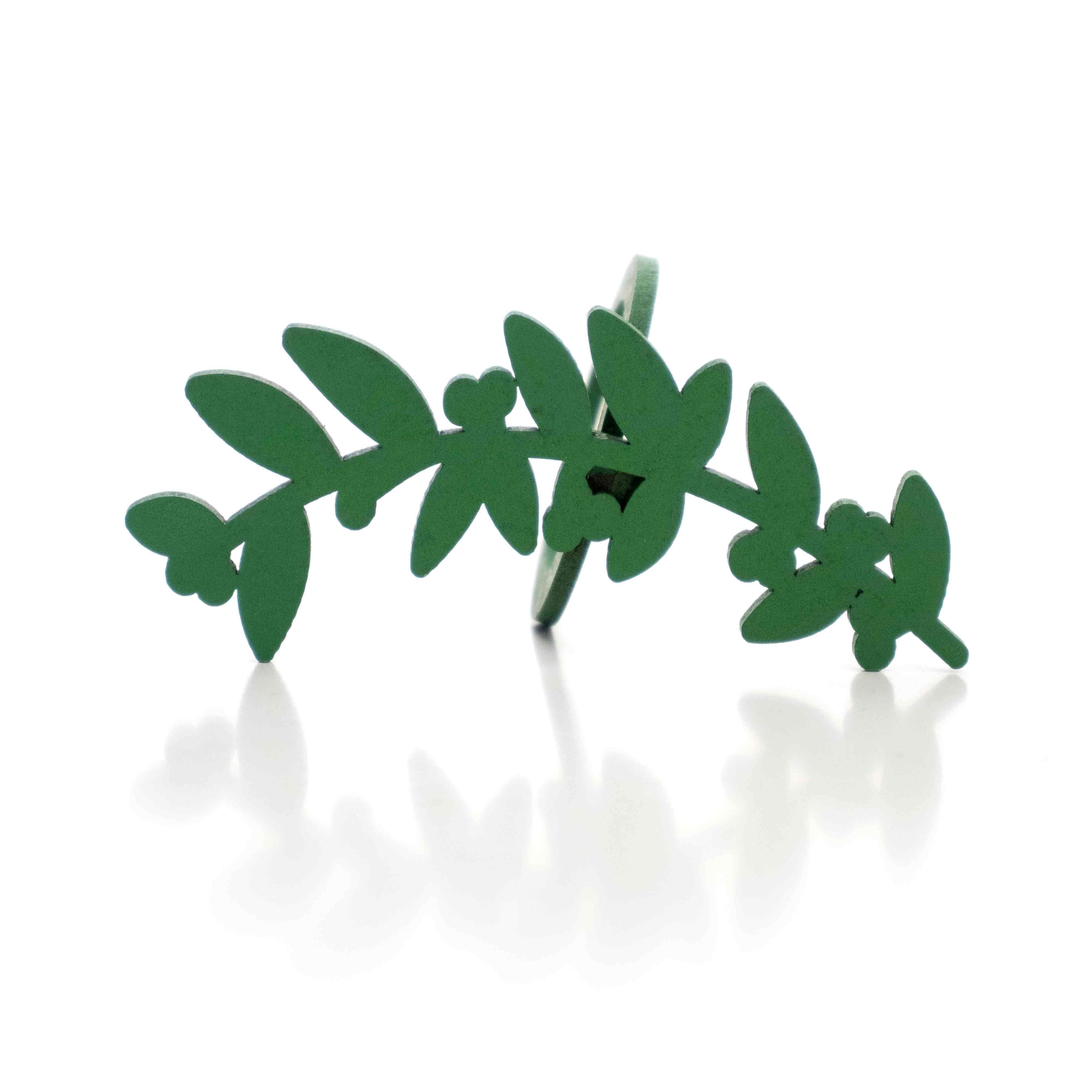 Porta Guardanapo Natal Folhagem Verde 9,5 cm - D'Rossi
