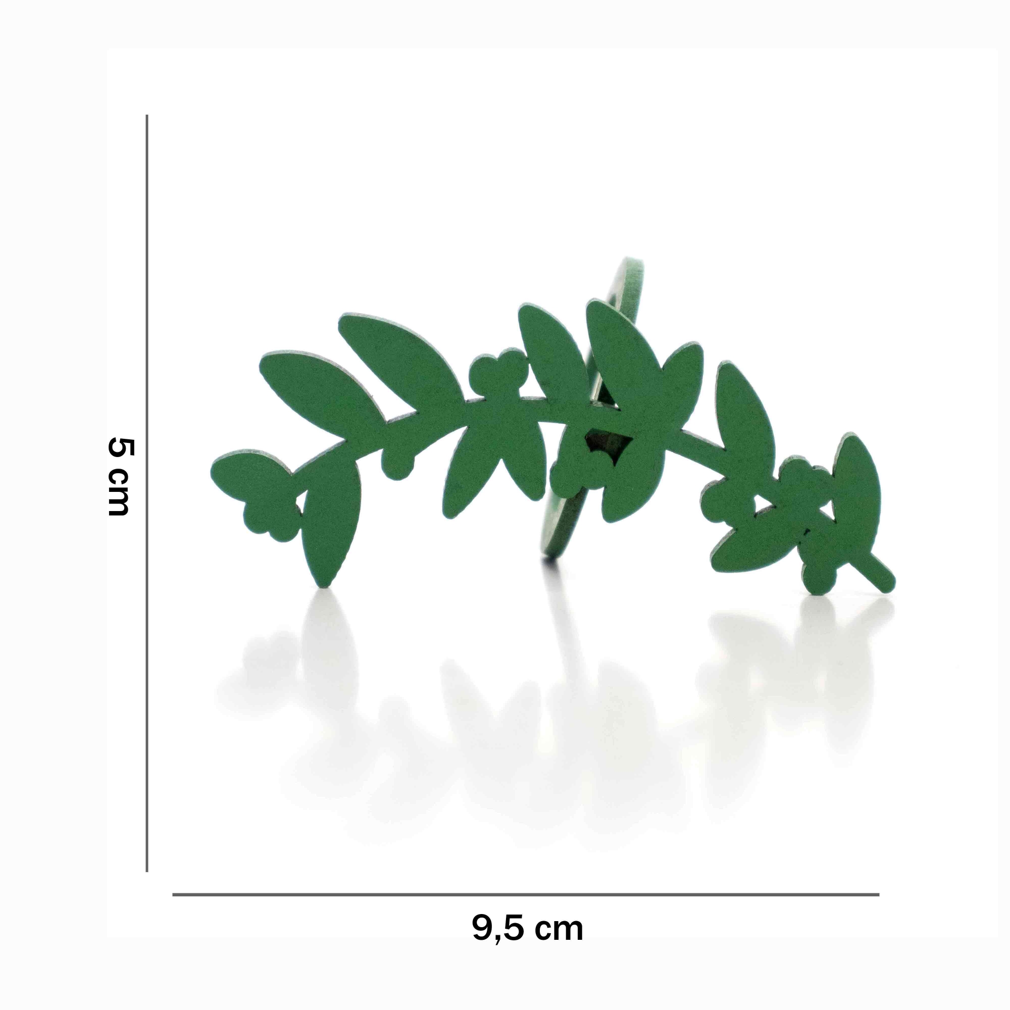 Porta Guardanapo Natal Folhagem Verde 9,5 cm - D'Rossi