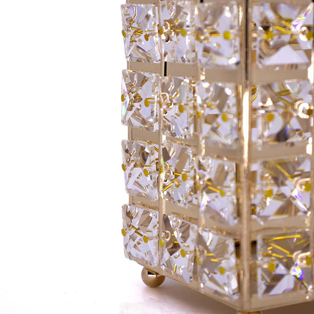 Porta Objeto Decorativo Dourado De Metal 12x09x09 cm - D'Rossi