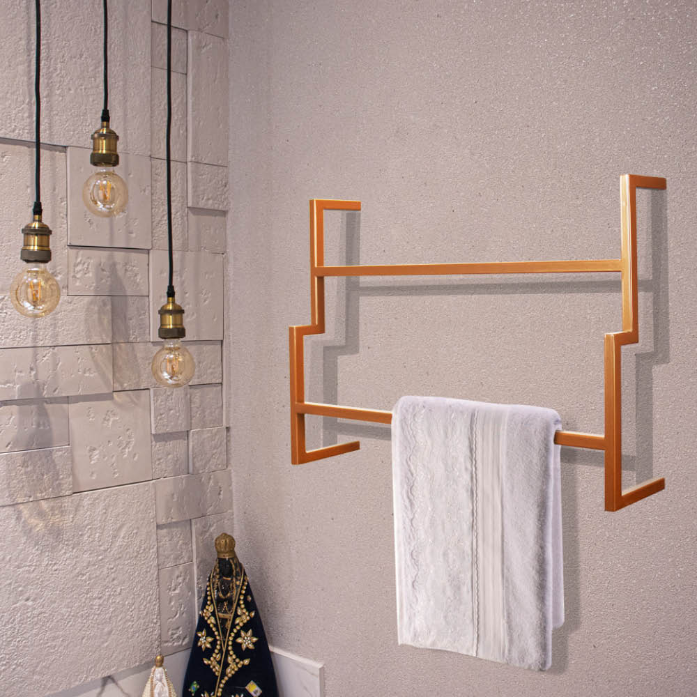 Porta Toalha de Banho Industrial Metálico Cobre 60 cm - D'Rossi