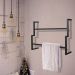 Porta Toalha de Banho Industrial Metálico Preto 60 cm - D'rossi