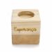 Porta Vela Quadrado Natal Esperança Madeira e Dourado 7 cm - D'Rossi